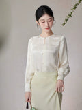 Symphony Cream Jacquard Cheongsam Top