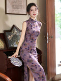 Magnolia Purple Lightweight Cheongsam Dress