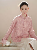 Vega Jacquard Purple Cheongsam Top