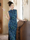 Adriana Mist Blue Slim-Fit Cheongsam Dress