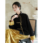 Yolanda 2-Piece Velvet Jacquard Cheongsam Set