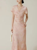 Vivian Ombre Pink Viscose Cheongsam Dress