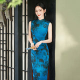 Chloe Blue Floral Cheongsam Dress