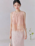 Guinevere Light Pink Embroidered Cheongsam Top