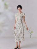 Rina Ink Wash Print Cheongsam Dress