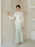 Cassandra White Embroidered Cheongsam Top