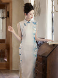 Romana Bamboo Pattern Sleeveless Cheongsam Dress