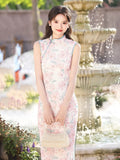 Gina Pink Lace Jacquard Cheongsam