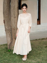 Polaris Lace Jacquard Cheongsam Dress