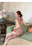 Kaia Jacquard Print Cheongsam Dress