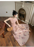 Monarch Gradient Floral Pleated Cheongsam Skirt