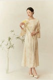 Sparkle Champagne Mulberry Silk Cheongsam Dress