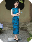 Chloe Blue Floral Cheongsam Dress