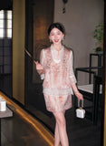 Heather 2-Piece Embroidered Jacquard Cheongsam Set