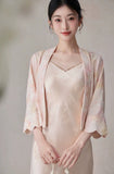 Freya Pink Satin Cheongsam Cardigan