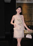 Celeste 2-Piece Pink Embroidered Cheongsam Set
