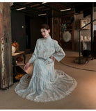 Castle 2-Piece Jacquard Embroidered Cheongsam Set