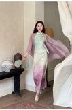 Joy Gradient Satin Cheongsam Dress