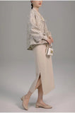Amber Apricot Jacquard Crossover Cheongsam Top