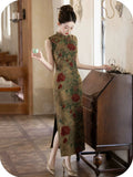 Johanna Sandalwood Sleeveless Cheongsam Dress