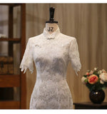 Zoe White Beaded Cheongsam Dress