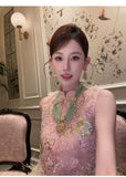 Emerald 3-Piece Embroidered Cheongsam Set