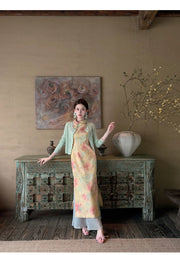 Moonbeam Lace Floral Cheongsam Dress