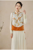 Pinnacle Orange Vest Modern Cheongsam