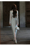 Leah Lace Embroidered Cheongsam Dress