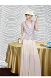 Haute 2-Piece Embroidered Linen Satin Cheongsam Set