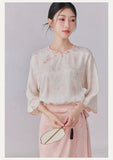 Romina Light Pink Relaxed Fit Cheongsam Top