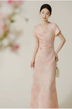 Vivian Ombre Pink Viscose Cheongsam Dress