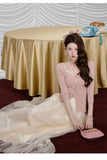 Villa 2-Piece Knit Top and Mesh Cheongsam Skirt