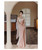 Seraphina Lace Satin Cheongsam Dress