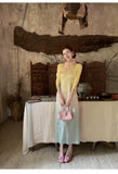 Citrine Floral Jacquard Cheongsam Dress