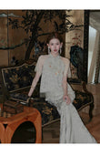 Nocturne 2-Piece Lace Jacquard Cheongsam Set