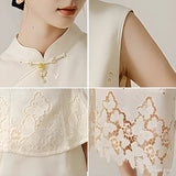 Lily 2-Piece Lace Sleeveless Cheongsam Set