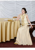 Tranquility 2-Piece Embroidered Tencel Cheongsam Set