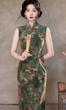Rosalinda Green Sleeveless Cheongsam Dress