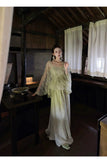 Acme 2-Piece Lace Shawl Slip Dress Cheongsam Set