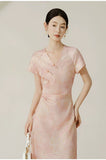 Vivian Ombre Pink Viscose Cheongsam Dress