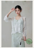 Thalia White Outer Coat Cheongsam Top