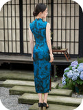 Chloe Blue Floral Cheongsam Dress
