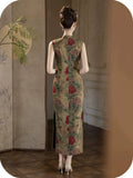 Johanna Sandalwood Sleeveless Cheongsam Dress