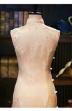 Vina Silk Floral Long Cheongsam Dress