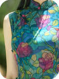 Allegro Floral Green Cheongsam Dress