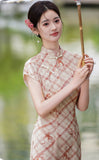 Gianna Red Twill Plaid Cheongsam