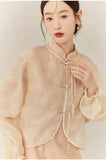 Peridot Pink Jacquard Cheongsam Dress