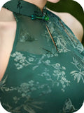 Annabella Green Velvet Cheongsam Dress