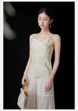 Phoenix Apricot White Relaxed Cheongsam Top